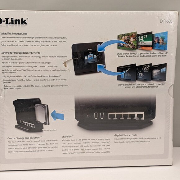 DLINK Xtreme N Storage Router | AIO Router / Storage / Photo Frame DIR-685 NEW - Picture 3 of 6